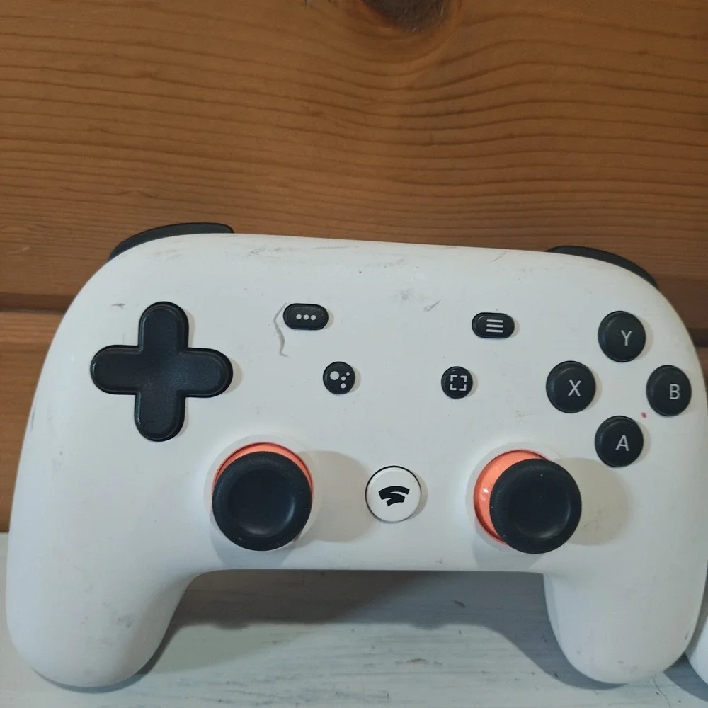 2x Google Stadia H2B White & Green Wired, Wireless Premiere Edition Controllers